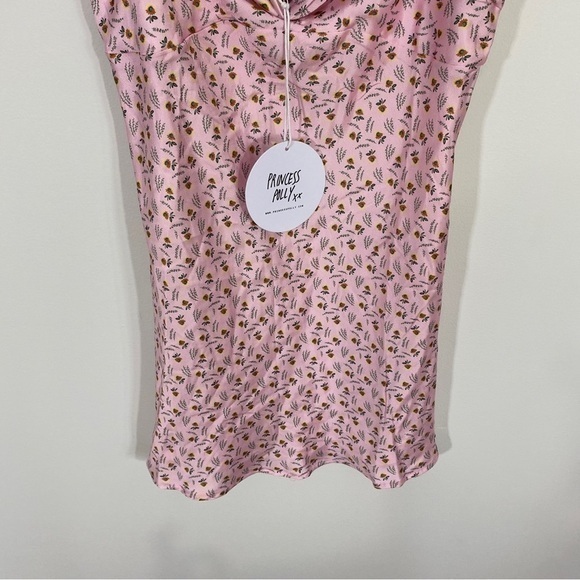 Princess Polly NWT US 8‎ Myron Pink Floral Slip Dress Satin Mini - Picture 8 of 13
